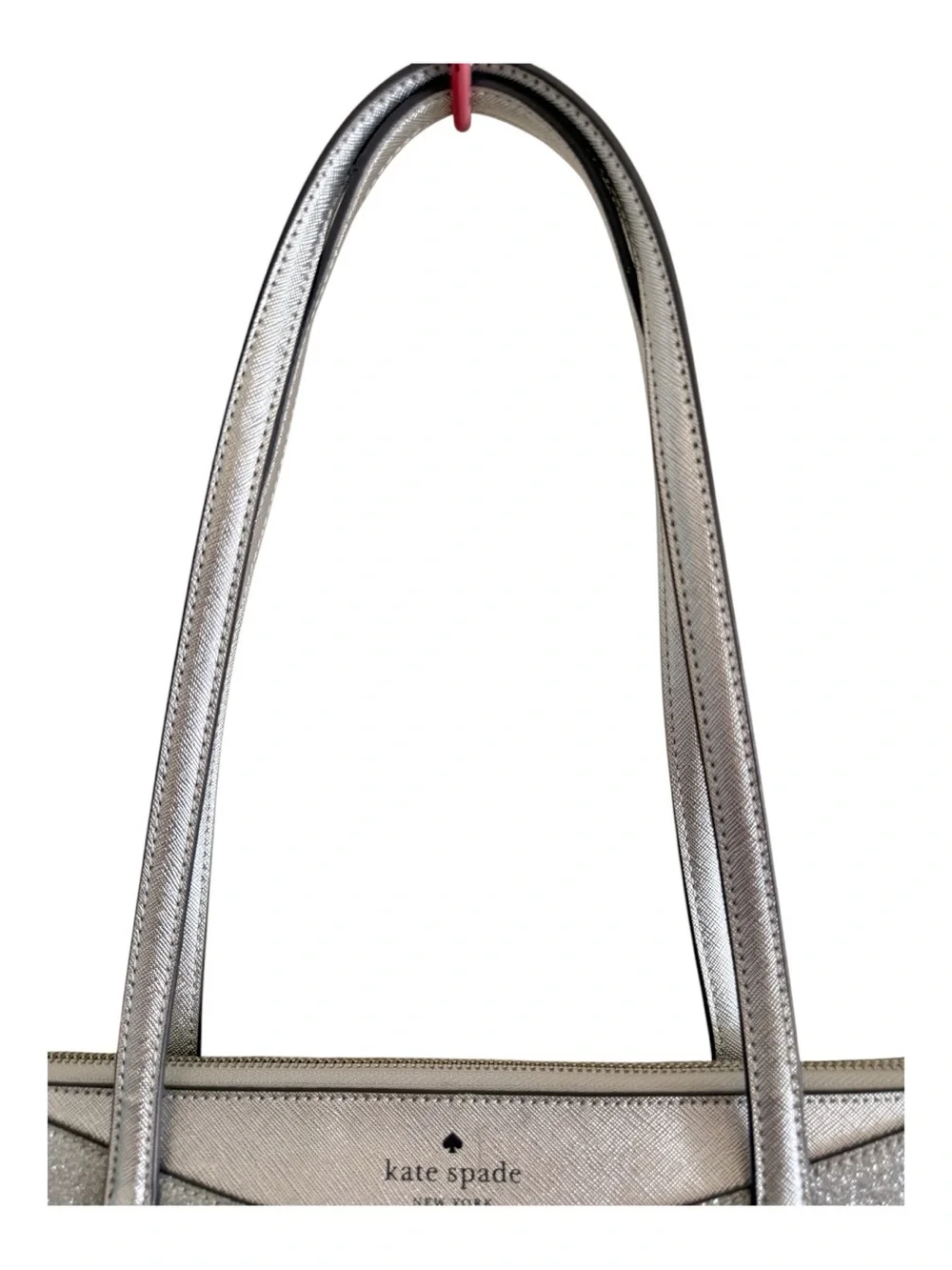 Kate Spade Glitter Lunar Light Silver Tote Bag